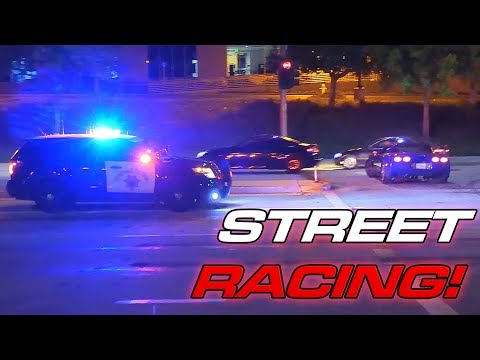 13min of Illegal Street Racing + Cops!