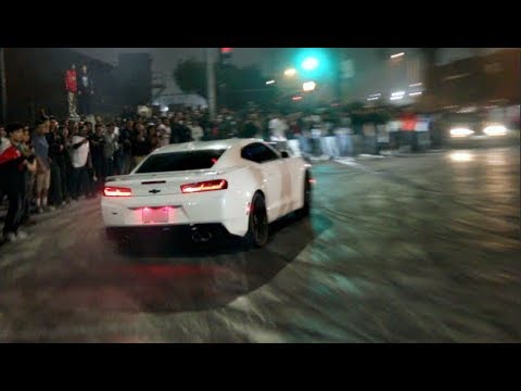 DRIFTING CAMARO LOSES CONTROL INTO HUGE CROWD!