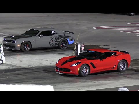 Hellcat vs Z06 Corvette – drag racing