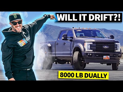 Ken Block Drifts A Dually! 8,000 lbs. of Diesel Powered Ford F-450 Tire Shredding Action