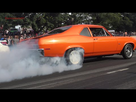 Muscle Car Street burnouts Hot Rods peeling out burning rubber Adirondack Nationals Samspace81 vlog