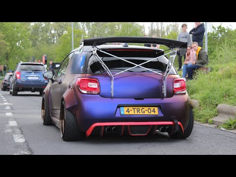 Tuner cars leaving a Carshow #2