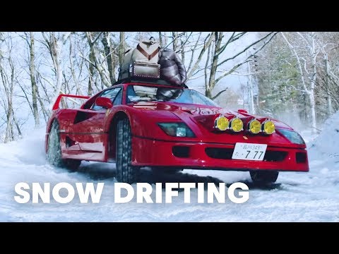 Ferrari F40 Snow Drifting In Japan