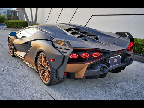 Lamborghini SIAN World's First Hybrid Lambo Start Up & Drive Interior   SOUND at Lamborghini Miami