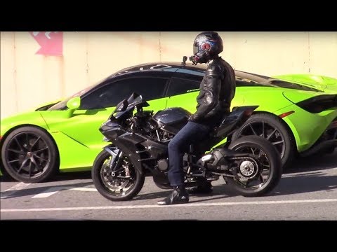 Mclaren 720s vs Kawasaki Ninja H2 1/4 Mile – StreetSpeed717 vs 650ib